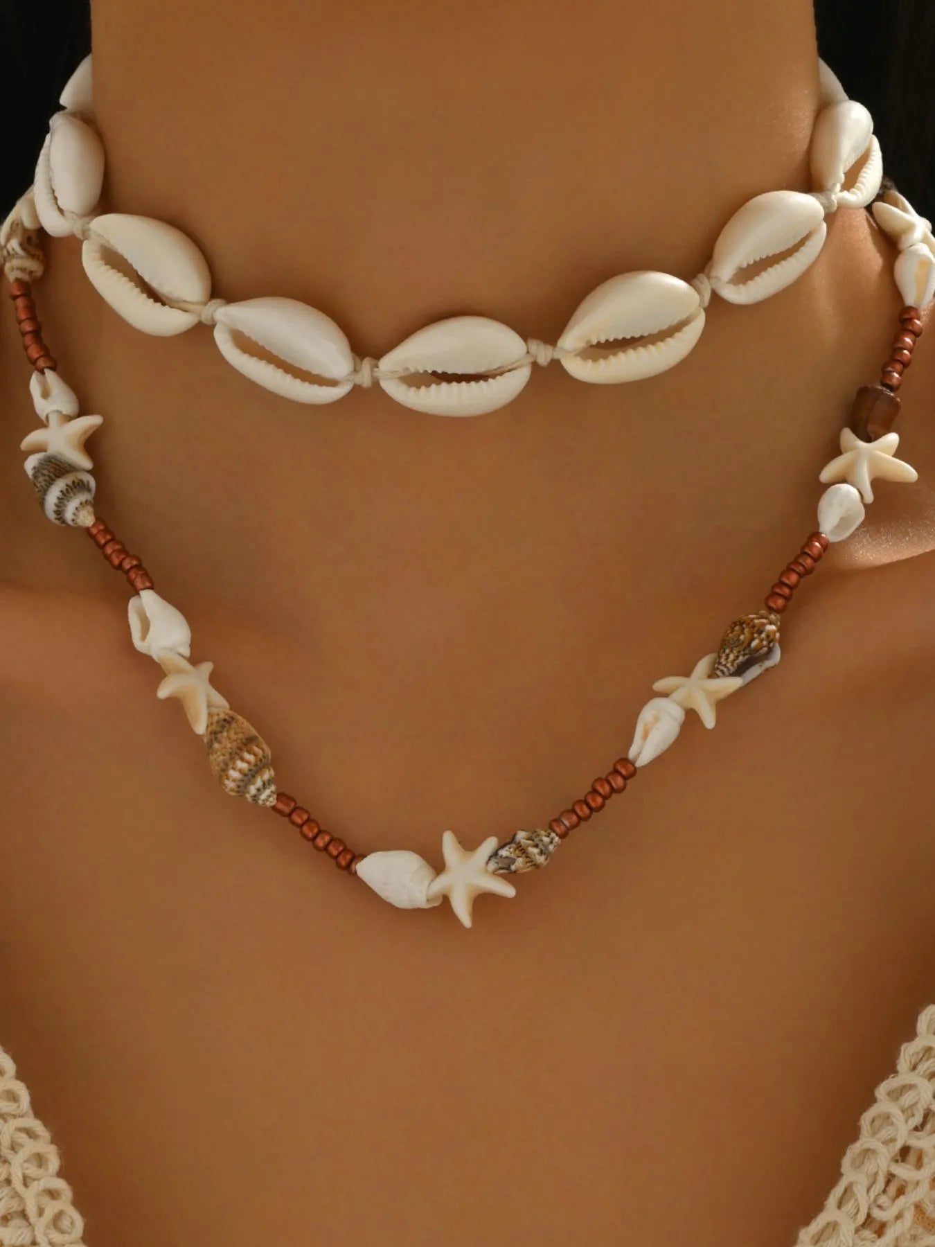 2 Piece Shell Charm Necklace - Fashorio