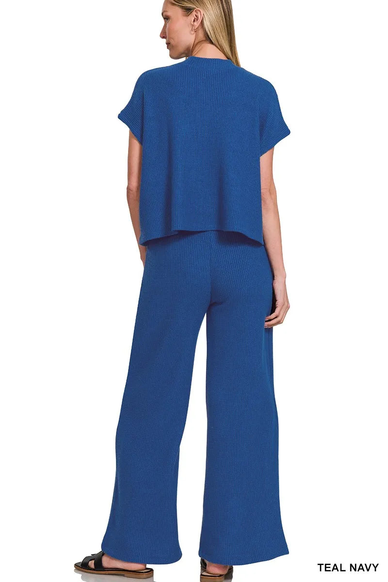 Zenana Sweater Boxy Top & Long Pants Set - Fashorio