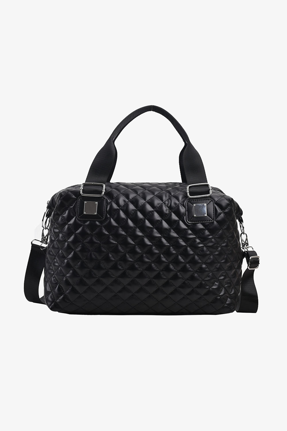 PU Leather Handbag Black One Size - Fashorio