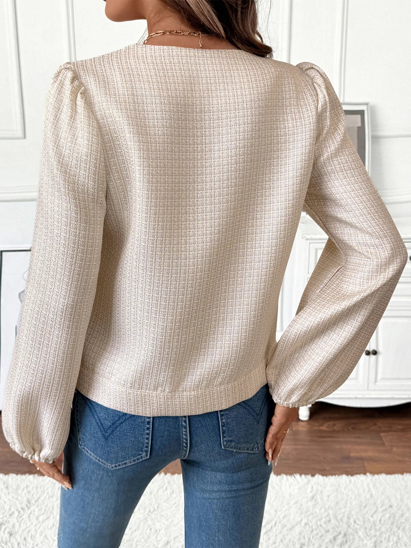 Button-Front Jacket with Pocket Details - Fashorio