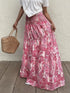 Smocked Printed Maxi Skirt - Fashorio