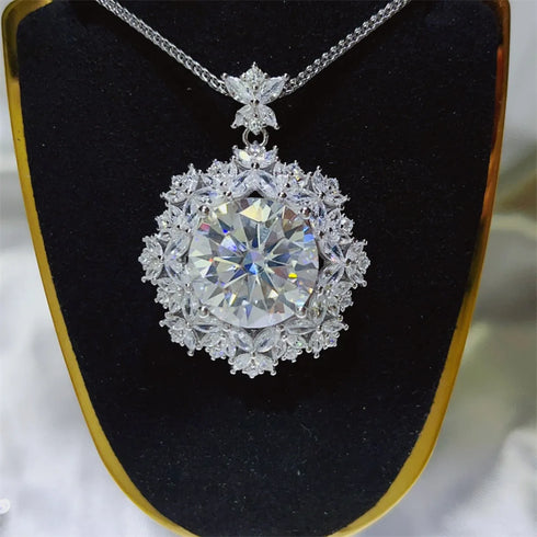 10 Carat Moissanite 925 Sterling Silver Necklace - Fashorio