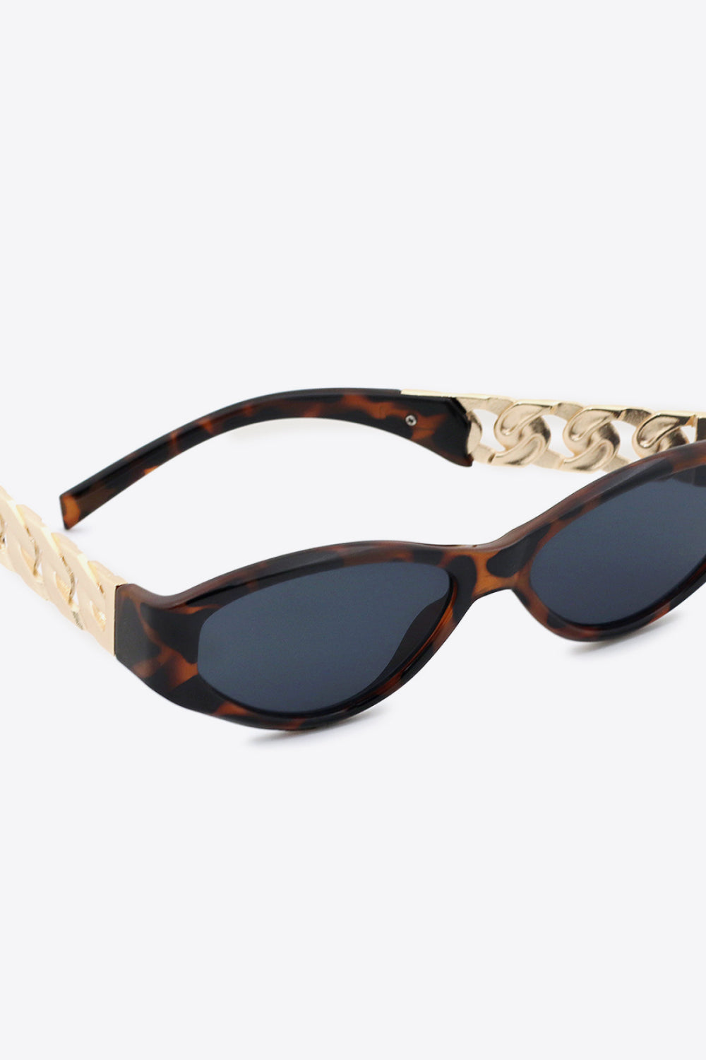 Chain Detail Temple Cat Eye Sunglasses - Fashorio