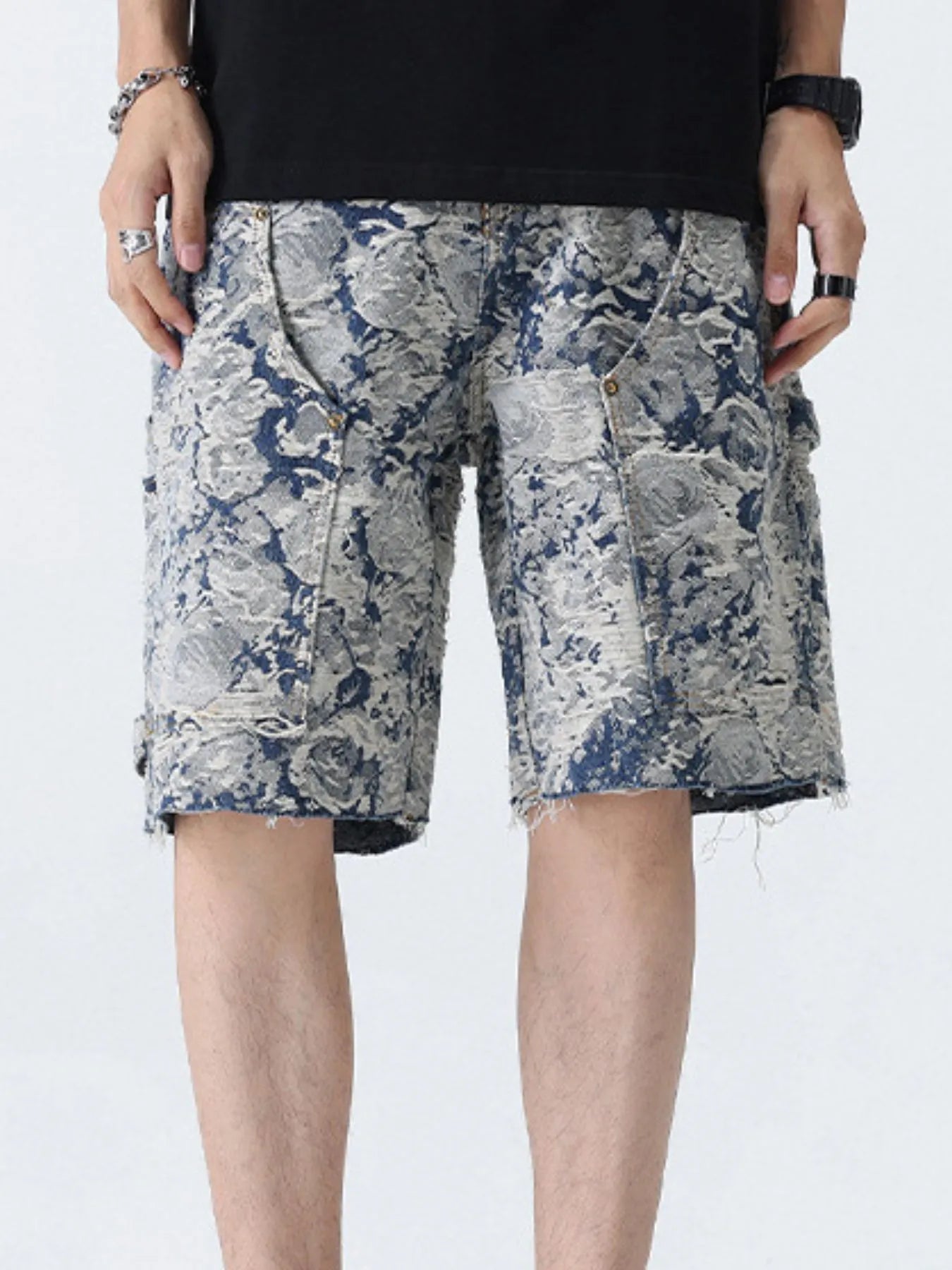 Men's Loose Fit Denim Shorts with Pockets - Fashorio