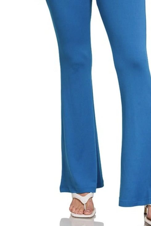 Zenana Buttery Soft Flare Leg High Waist Yoga Pants - Fashorio