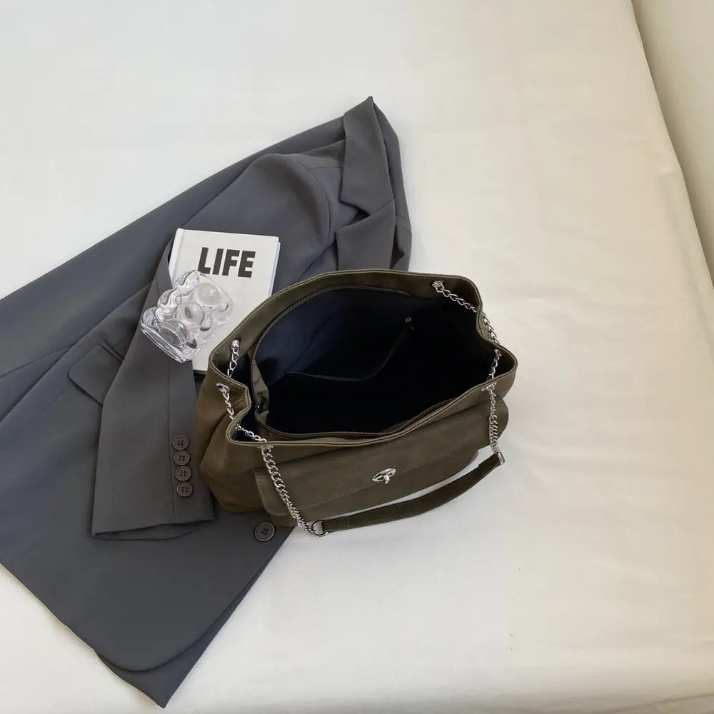 PU Leather Shoulder Bag - Fashorio