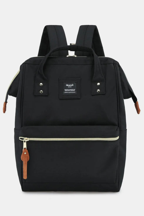 Himawari Waterproof Canvas Backpack Bag with Side Pockets Black One Size - Fashorio