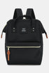 Himawari Waterproof Canvas Backpack Bag with Side Pockets Black One Size - Fashorio
