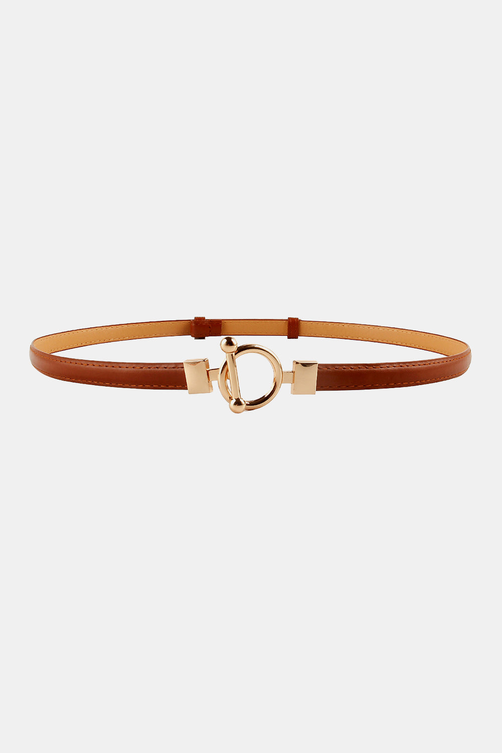 Toggle Buckle Skinny PU Belt - Fashorio