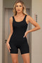 Crisscross Wide Strap Active Romper Black - Fashorio