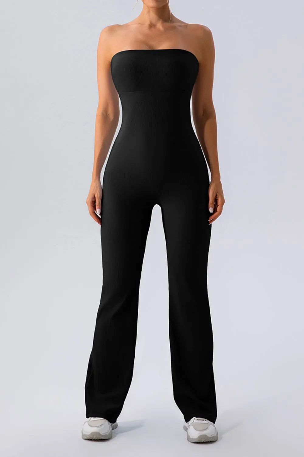 Sleeveless Straight Active Jumpsuit Black - Fashorio