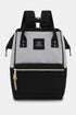 Himawari Waterproof Canvas Backpack Bag with Side Pockets Grey Black One Size - Fashorio