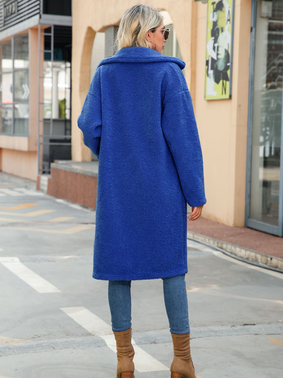 Collared Neck Button Down Coat - Fashorio