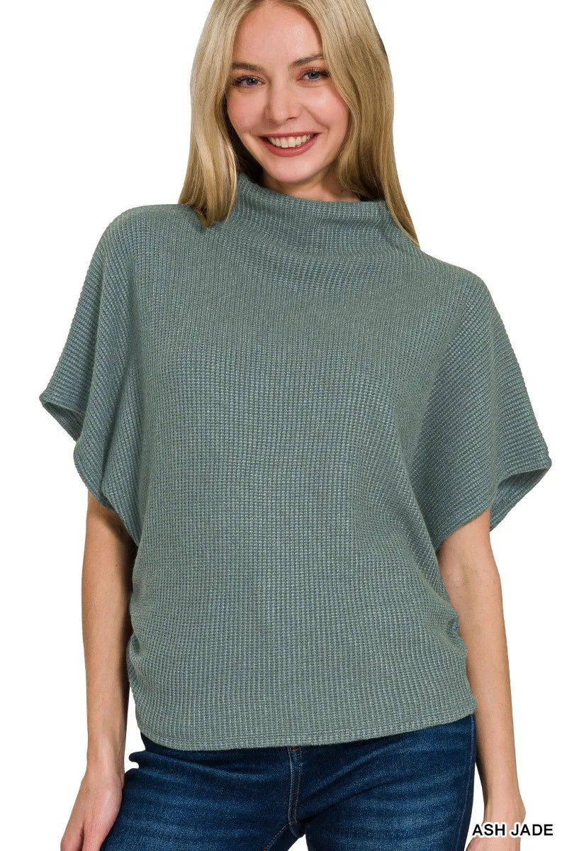 Zenana Mock Neck Top and Pants Sweater Set - Fashorio