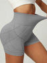 High Waist Active Shorts Gray - Fashorio