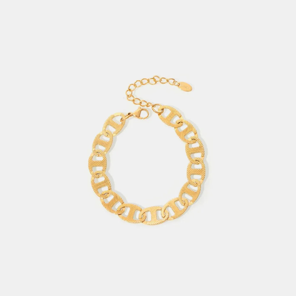 18K Gold-Plated Stainless Steel Chain Bracelet - Fashorio