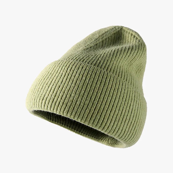 Thermal Solid Knit Hat Matcha Green One Size - Fashorio