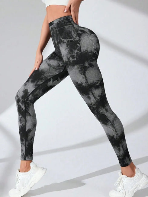 Tie-Dye High Waist Active Leggings - Fashorio