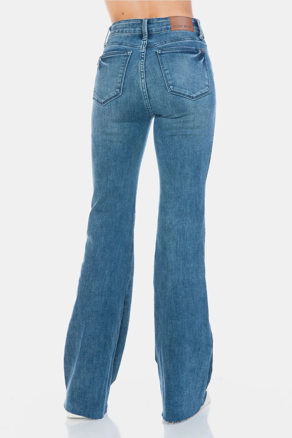 Judy Blue Full Size Tummy Control Cut Hem Flare Jeans – Vintage Wash - Fashorio