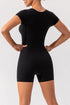 Square Neck Cap Sleeve Active Romper - Fashorio