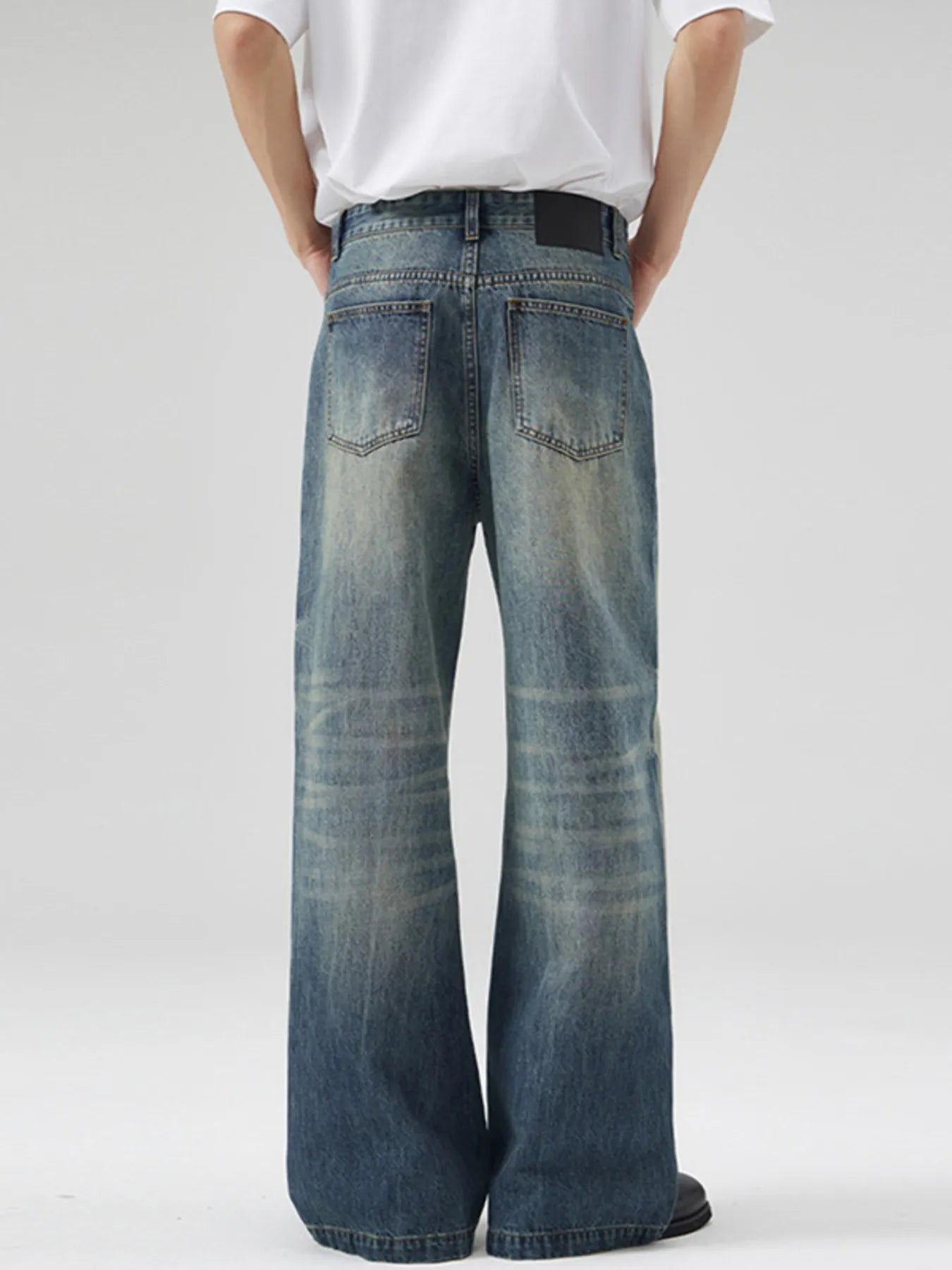 Men's Full Size Wide Leg High Waisted Jeans Plus Size - Fashorio