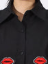 Lips Button Up Long Sleeve Shirt - Fashorio