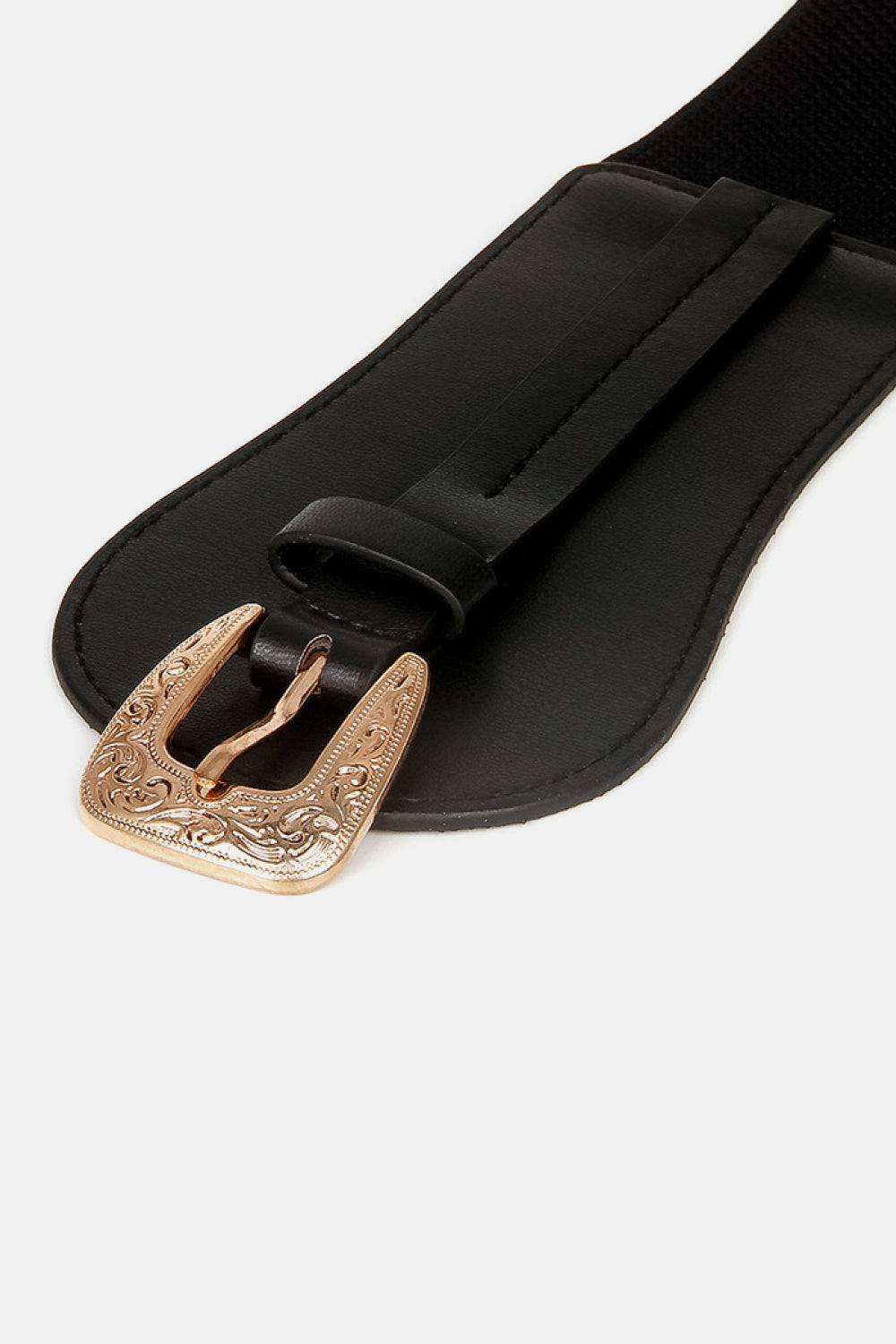 Wide Elastic Belt with Alloy Buckle - Fashorio