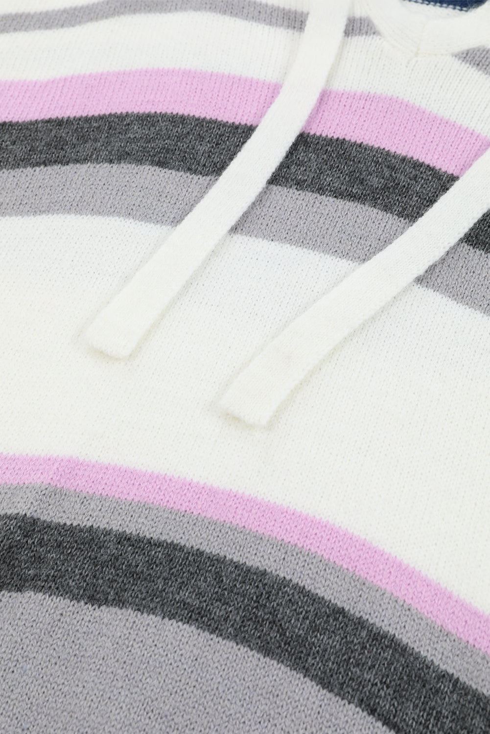 Plus Size Striped Long Sleeve Hooded Sweater - Fashorio