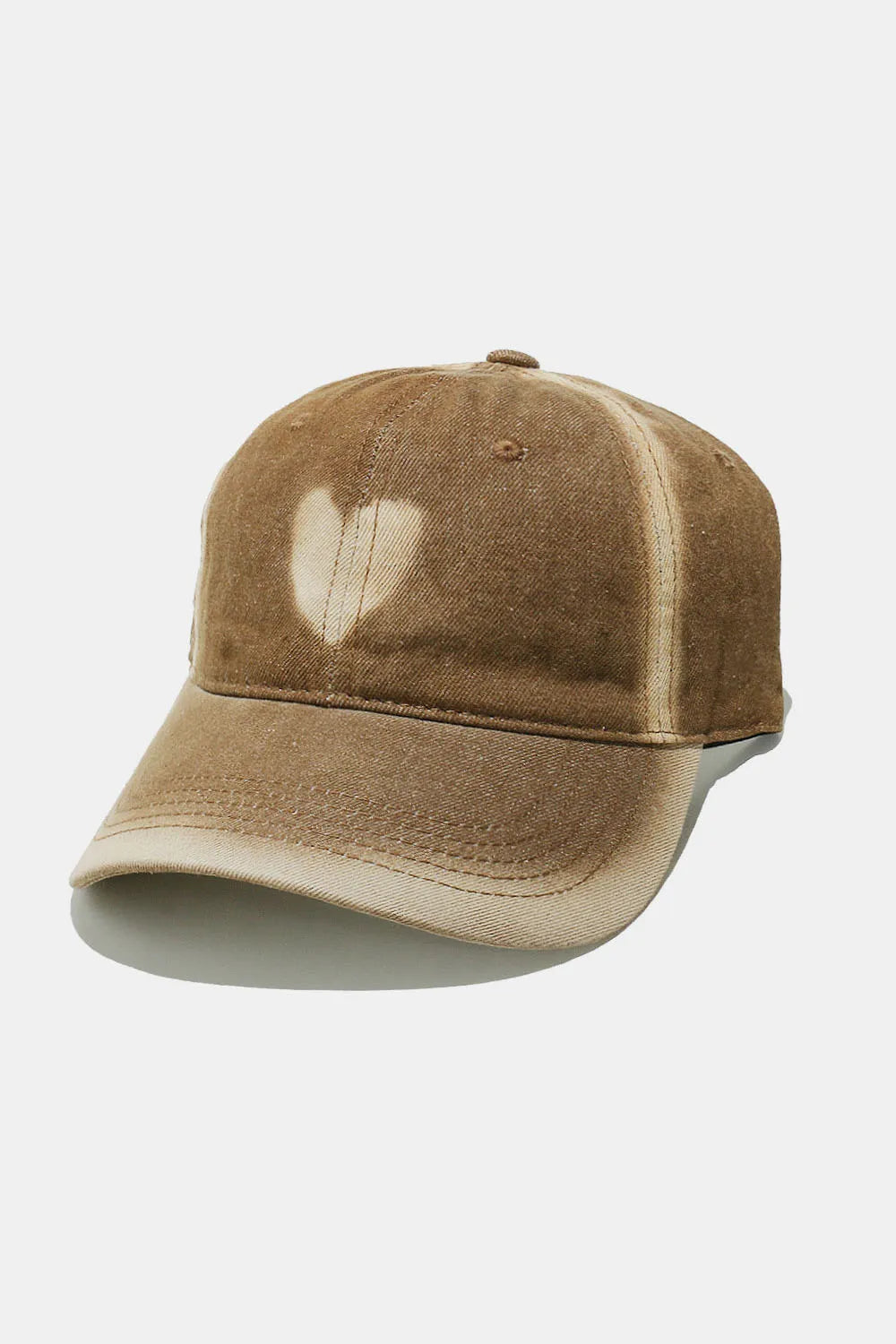 Heart Cotton Baseball Cap Caramel One Size - Fashorio