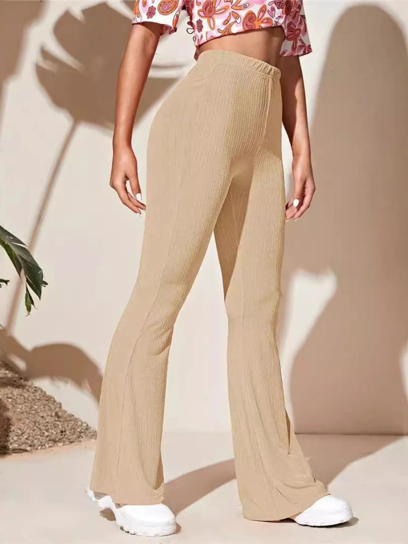 Full Size High-Waist Flare Active Pants Plus Size - Fashorio