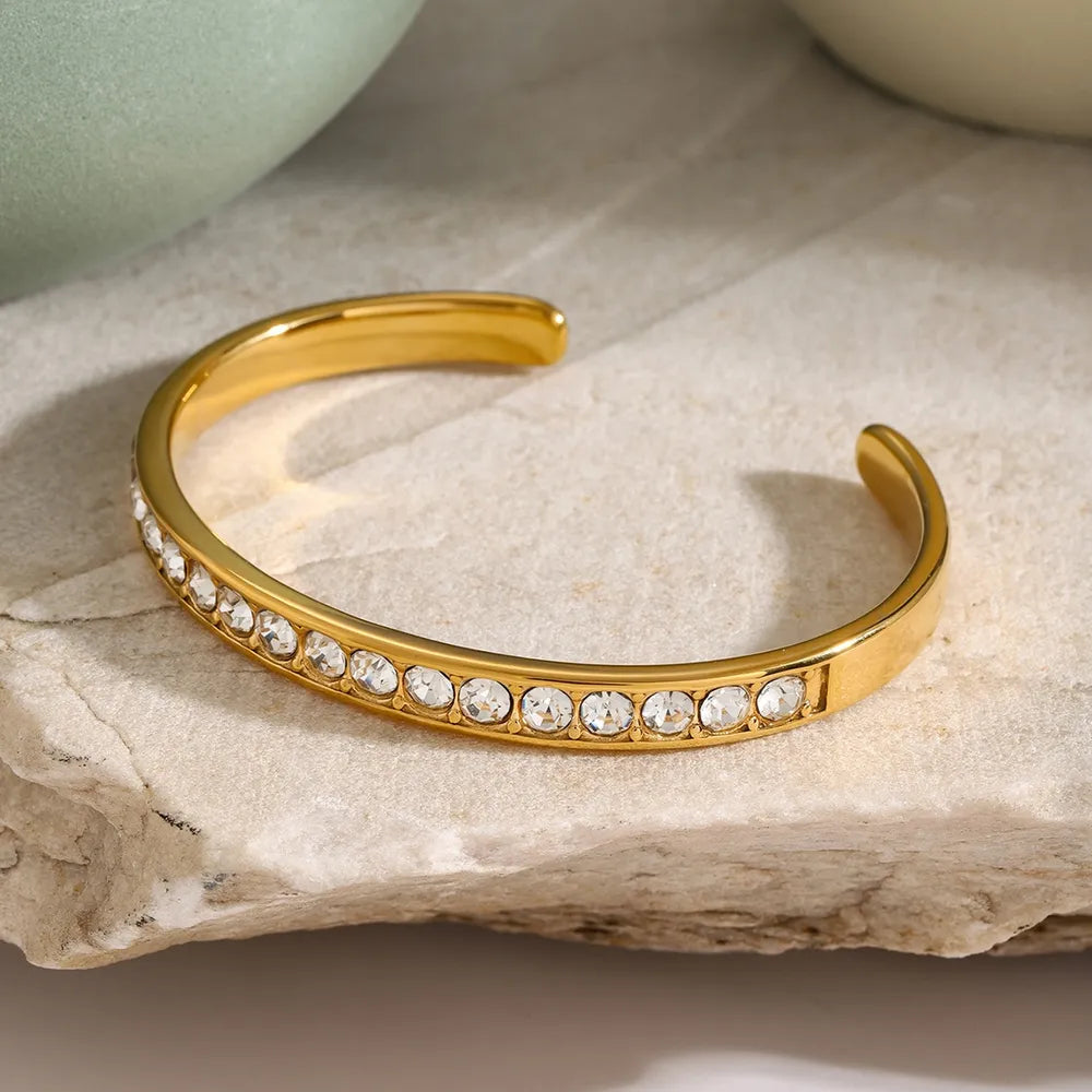 Stainless Steel Inlaid Zircon Bracelet - Fashorio