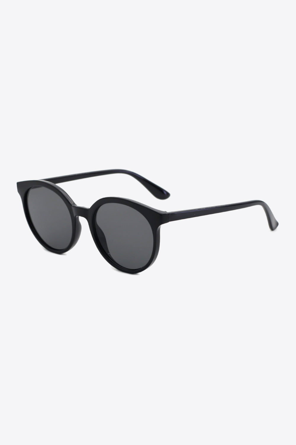 Round Full Rim Polycarbonate Frame Sunglasses Black One Size - Fashorio