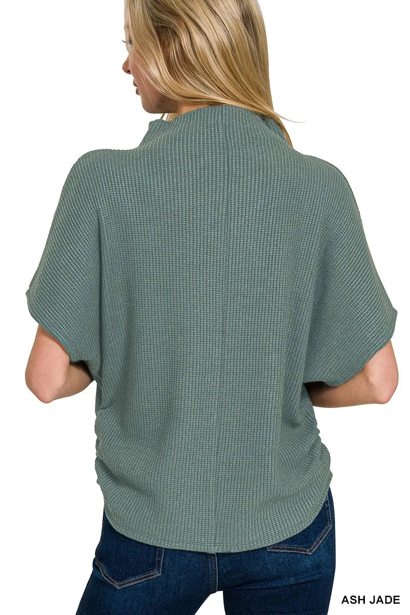 Zenana Mock Neck Top and Pants Sweater Set - Fashorio