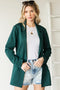 First Love Full Size Open Front Long Sleeve Blazer with Pockets Hunter Green - Fashorio