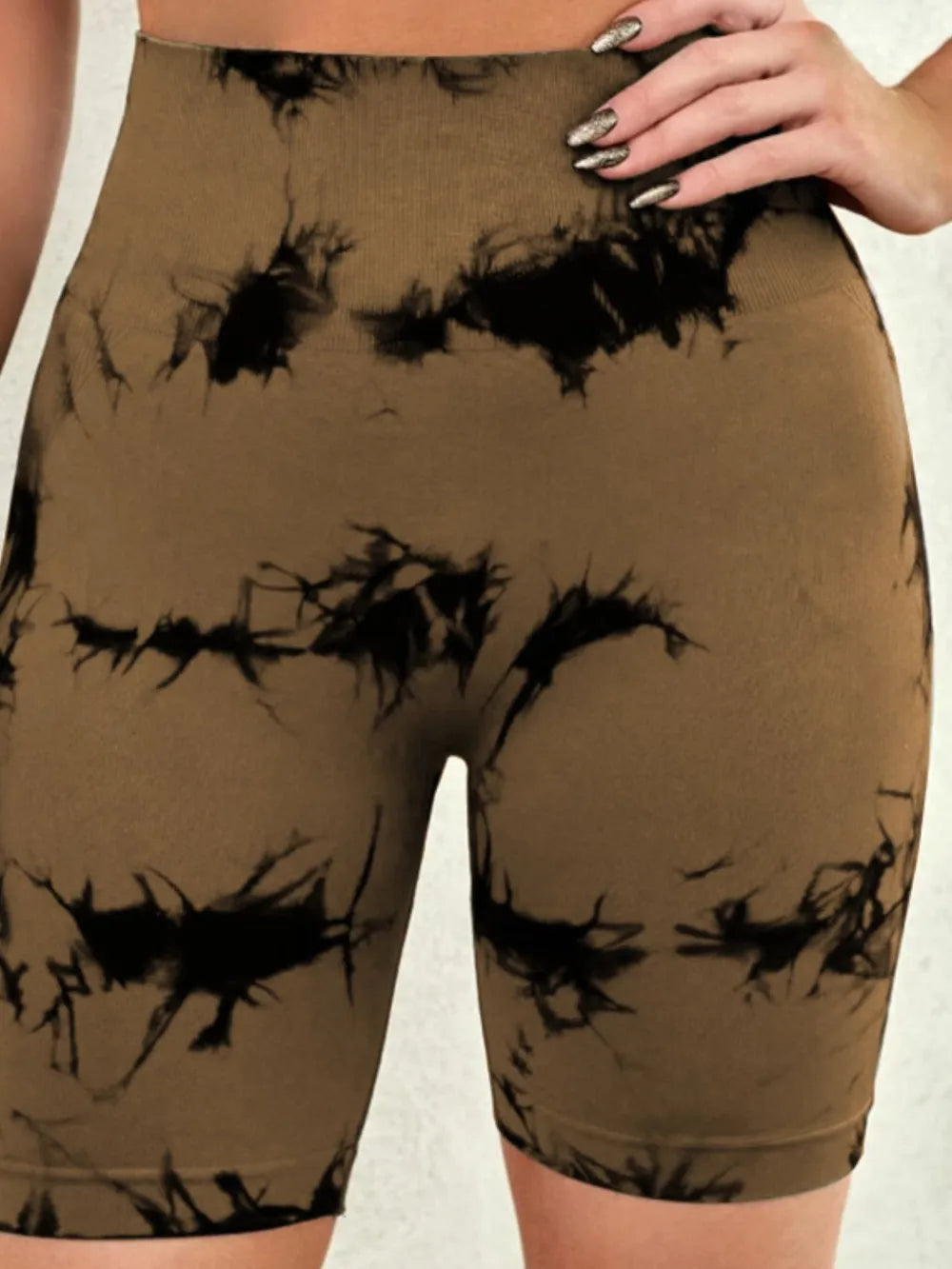 Tie-Dye High Waist Active Shorts - Fashorio