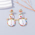 Alloy Rhinestone Snowman Earrings - Fashorio