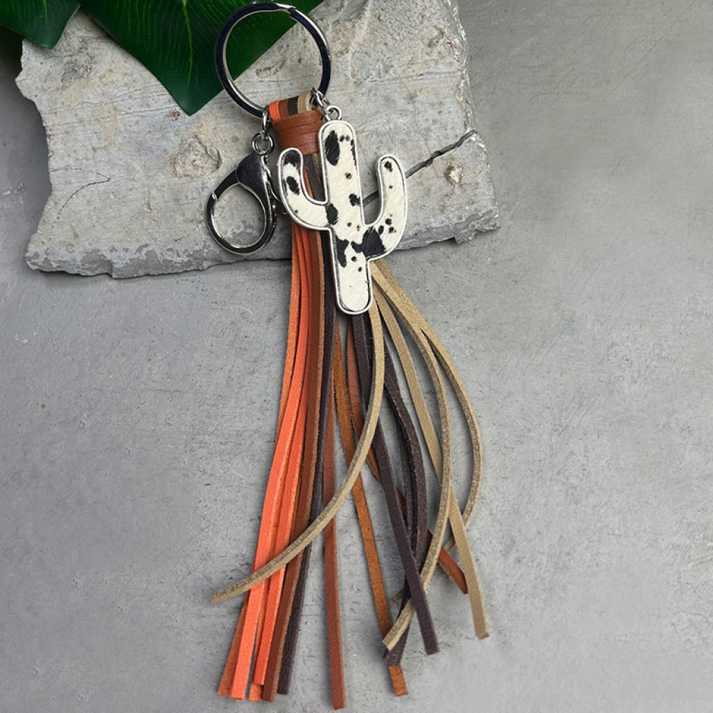 Cactus Keychain with Tassel Style D One Size - Fashorio