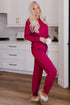 Round Neck Top and Drawstring Pants Lounge Set - Fashorio