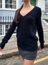 Cable Knit V-Neck Sweater - Fashorio