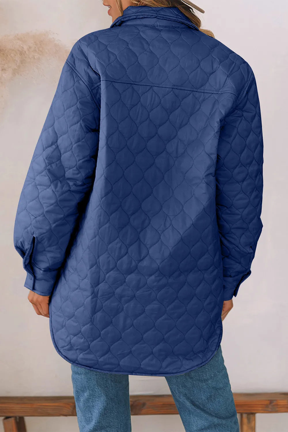 Snap Down Collared Winter Coat - Fashorio