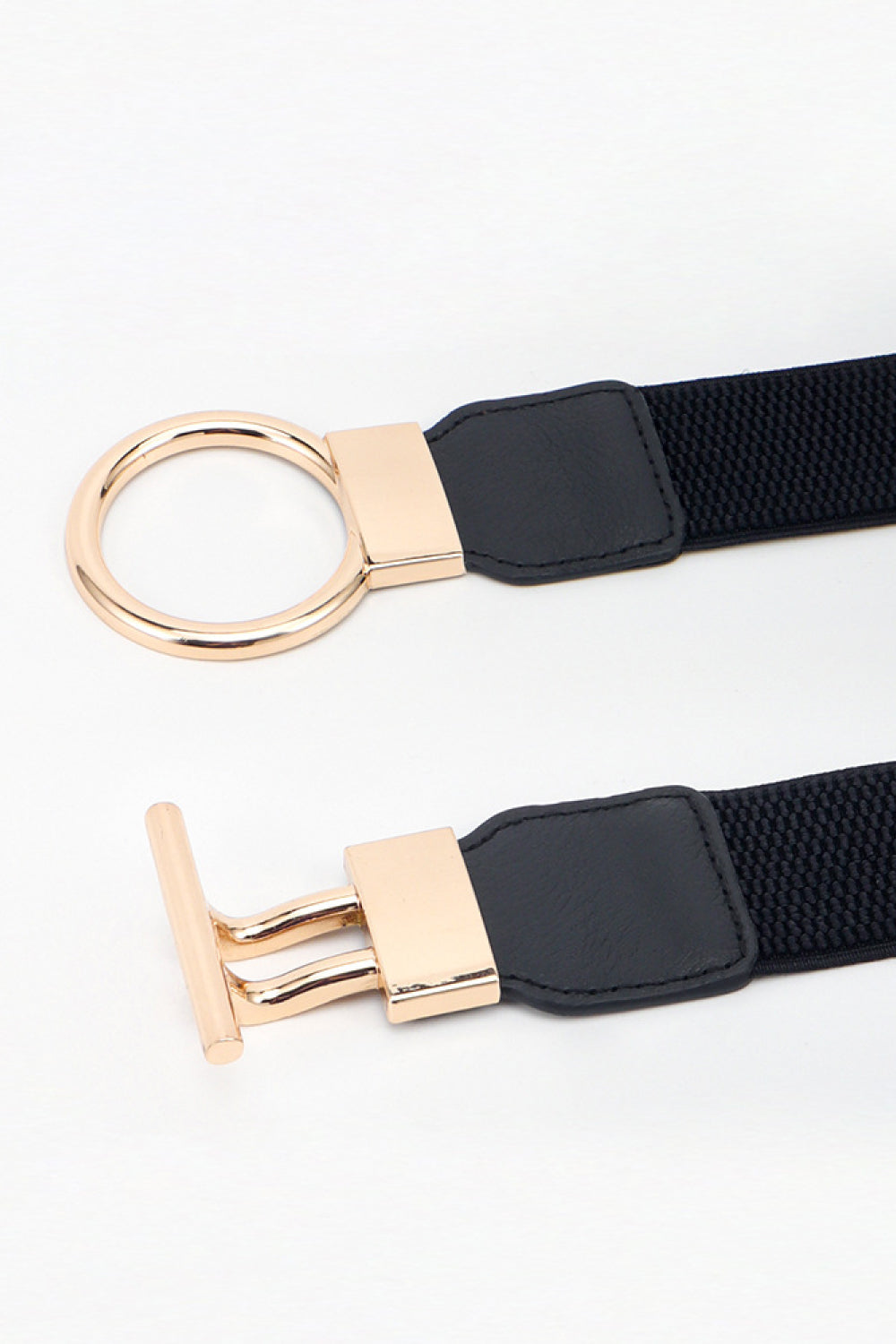 Circle Shape Buckle Zinc Alloy Buckle PU Leather Belt - Fashorio