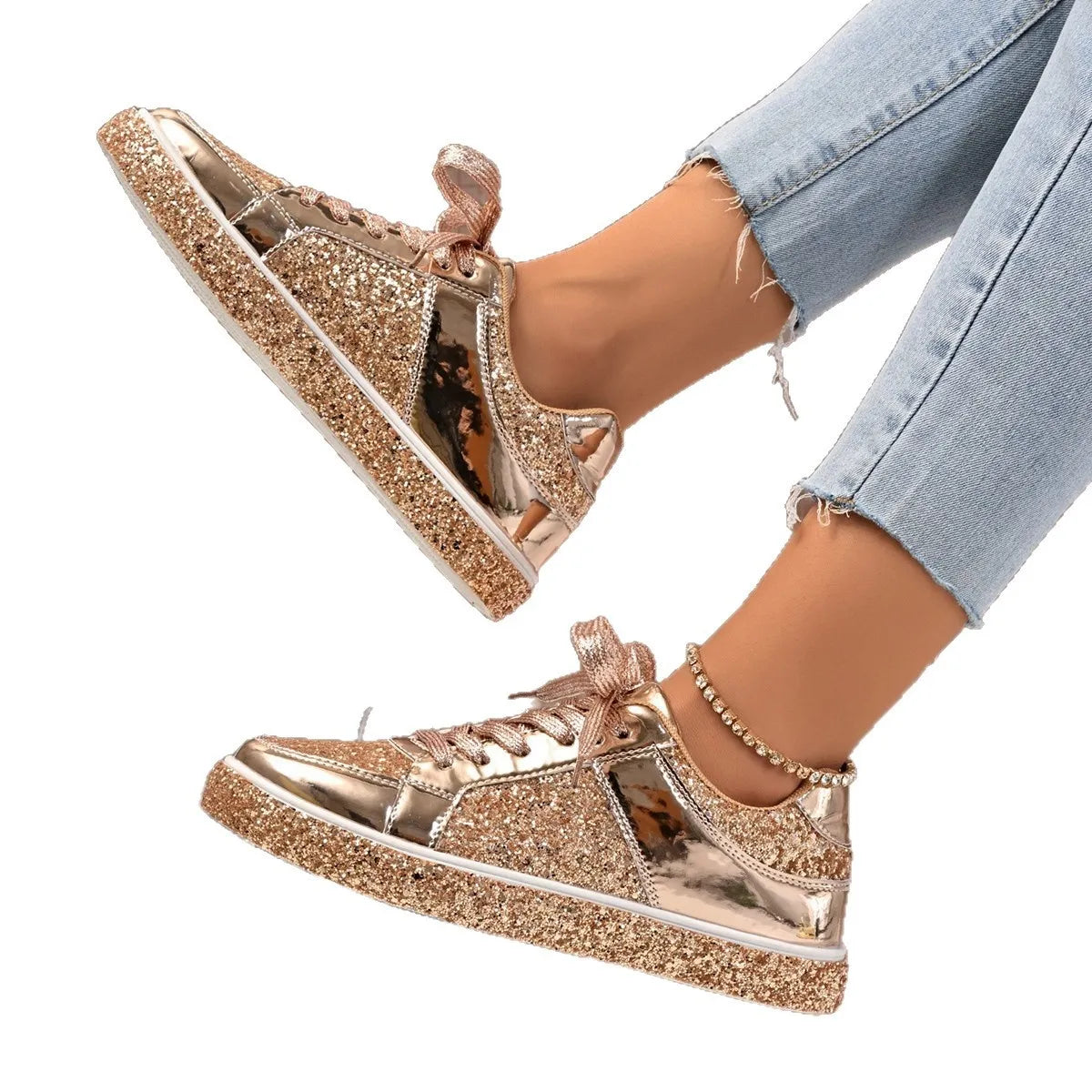 Round Toe Lace Up Sneakers - Fashorio