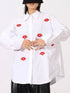 Lips Button Up Long Sleeve Shirt - Fashorio