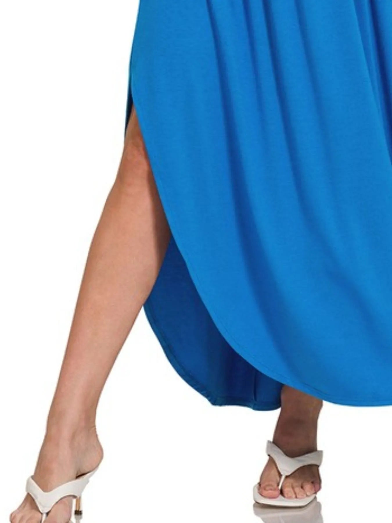 Zenana Smocked Waist Side Slit Maxi Skirt With Pockets - Fashorio
