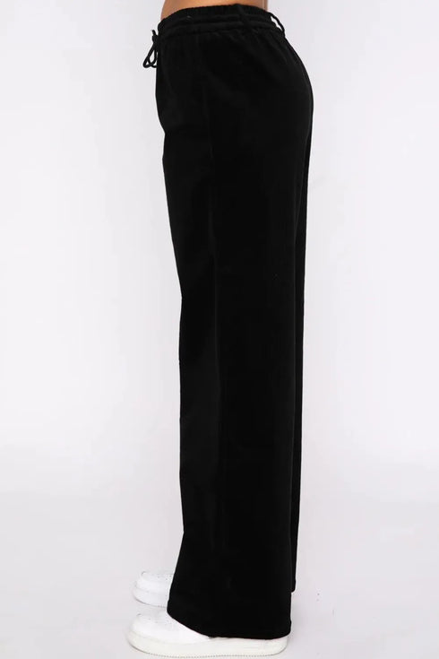 Drawstring Waist Wide Leg Active Pants - Fashorio