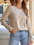 Asymmetric Seam Detail Long Sleeve Top - Fashorio