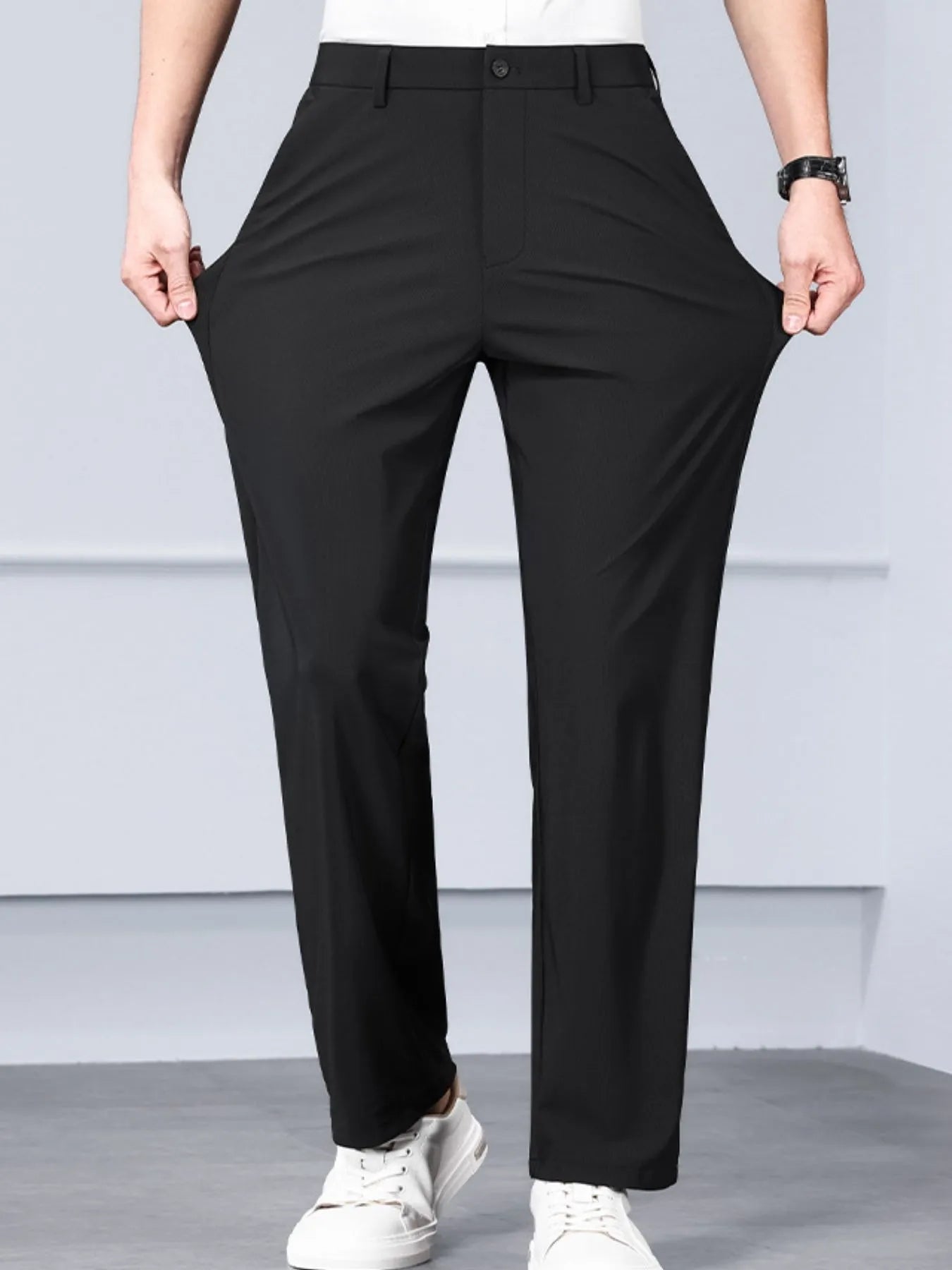 Men's Loose Fit Jeans with Pockets Black - Fashorio