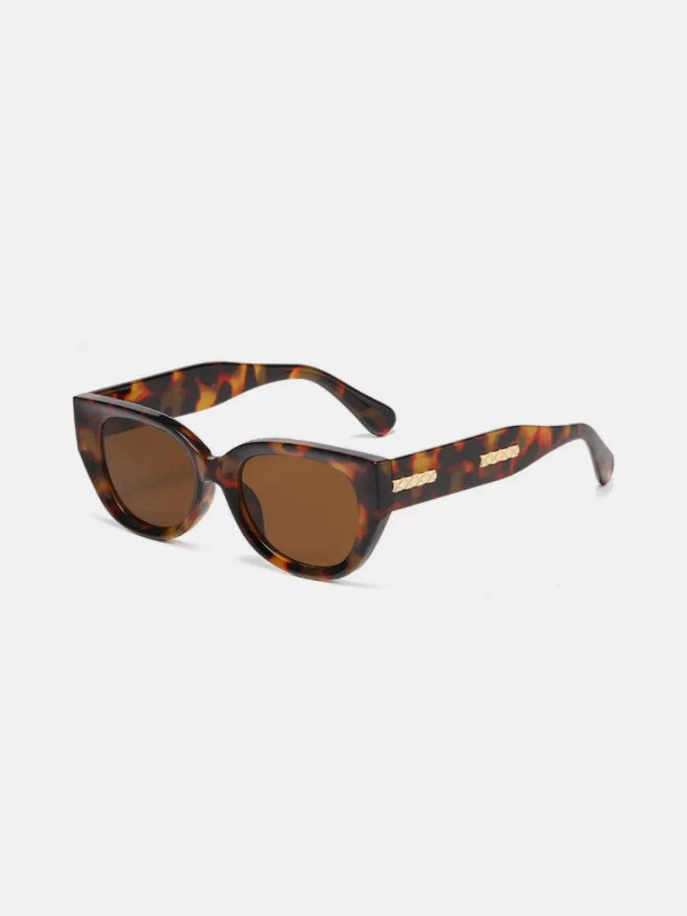 Cat Eye Polycarbonate Frame Sunglasses Brown One Size - Fashorio