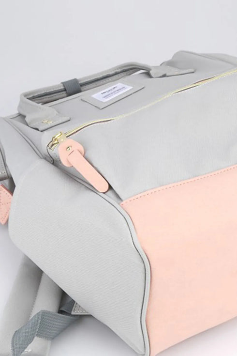 Himawari Contrast Waterproof Canvas Backpack Bag with Side Pockets - Fashorio