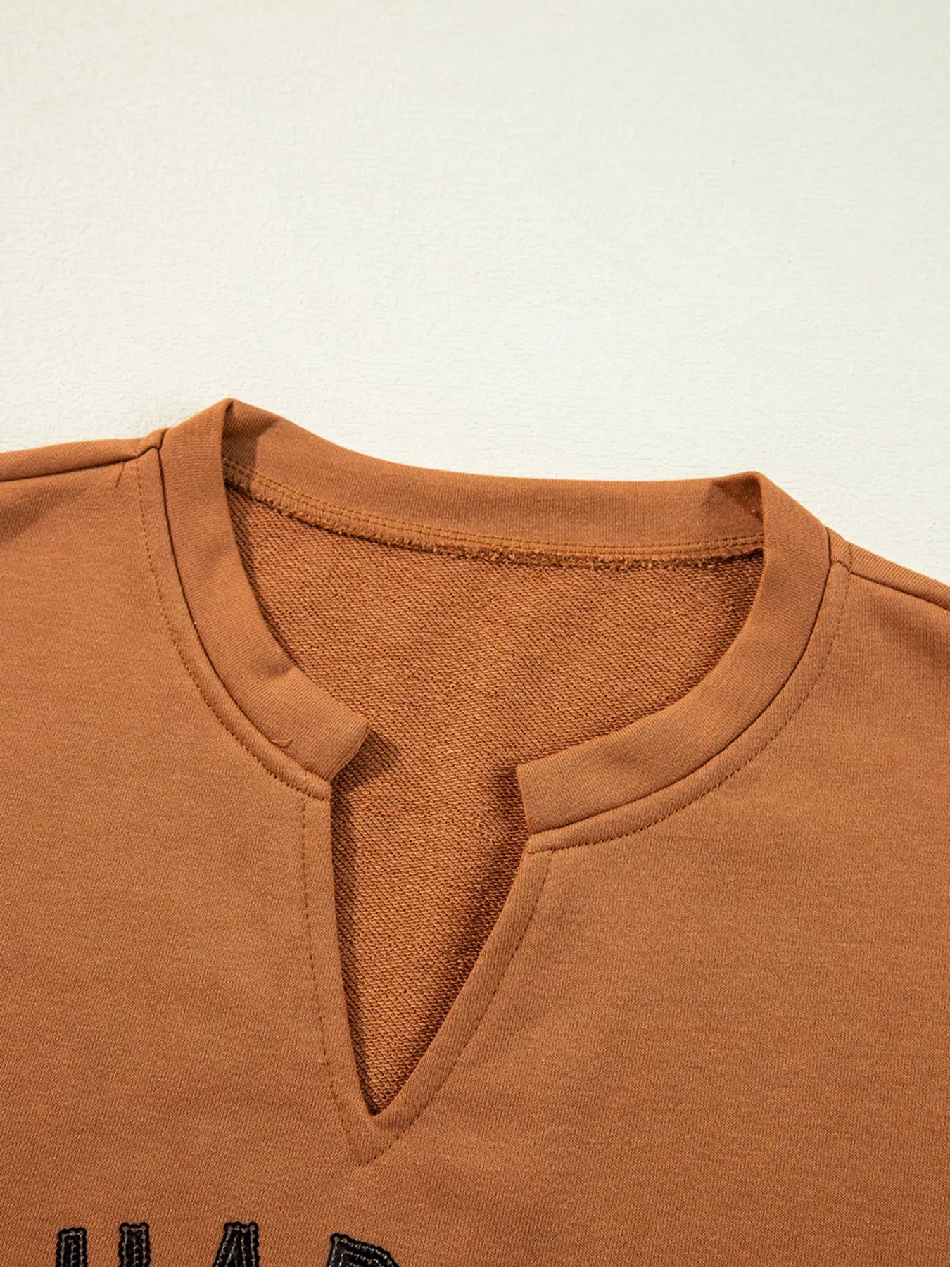 Happy Halloween Graphic Notched Long Sleeve Loose Top - Fashorio